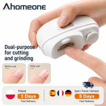 Elektrische nagtrimmer 2 in 1, met LED-licht, 2 snelheden, USB-C oplaadbaar, voor babys, kinderen en volwassenen