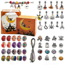 Halloween Advents Calendar 2026 Girl DIY Bracelet Making Kit compatible with Kids Adult Halloween Countdown Calendar Gifts