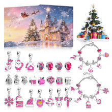 Christmas DIY Jewelry Craft Advents Calendar, 24 Days Christmas Countdown Calendar compatible with Girl Kids Teens, Complete DIY Bracelet Making Kit