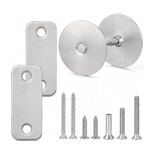 2-Piece Door Hole Cover Plate Kit for Enhanced Home Security & Privacy. Silver