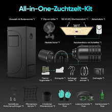 GrowBOX-EU01 kweektent, 60x60x140 cm, met 100W LED-lamp, ventilatiesysteem en koolstoffilter voor binnenteelt
