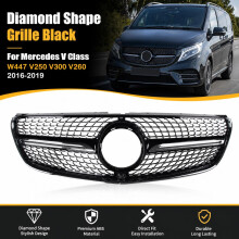 Mercedes Classe V W447 grille voor bumper, diamant zwart, ABS polymeer voor 2016-2019