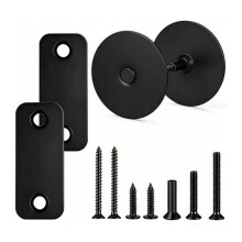 2-Piece Door Hole Cover Plate Kit for Enhanced Home Security & Privacy. Black
