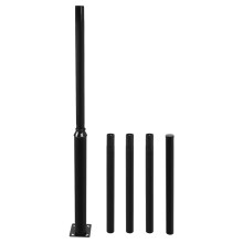Straßenlaternenmast, 6m Höhe, Schwarz, verzinktes Eisen, für Garten- und Straßenbeleuchtung