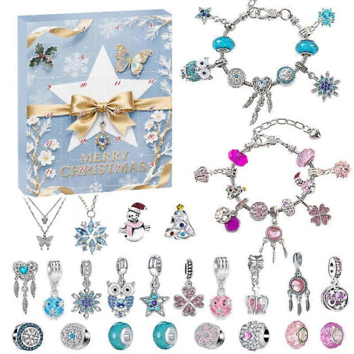 24-Compartment Alloy Christmas Bracelet Kit