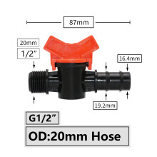 Schlauchanschluss mit Widerhaken, Mini-Ventil-Gewinde für Tropfbewässerungssysteme, mit 1/2 und 3/4 Zoll Gartenhahn-Anschlüssen