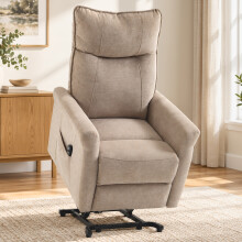 HOMCOM Power Lift Chair for Elderly, Chenille, Pocket Spring, Light Brown