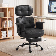HOMCOM Office Chair, Big and Tall Desk Chair with Footrest, 182kg, Black