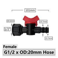 Schlauchanschluss mit Widerhaken, Mini-Ventil-Gewinde für Tropfbewässerungssysteme, 1/2 und 3/4 Zoll Gartenhahn-Anschluss