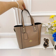 (Brown) Classic Printed Tote Simple Open Tote Bag