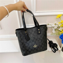 (Black print) Classic Printed Tote Simple Open Tote Bag