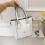 (White) Classic Printed Tote Simple Open Tote Bag 1