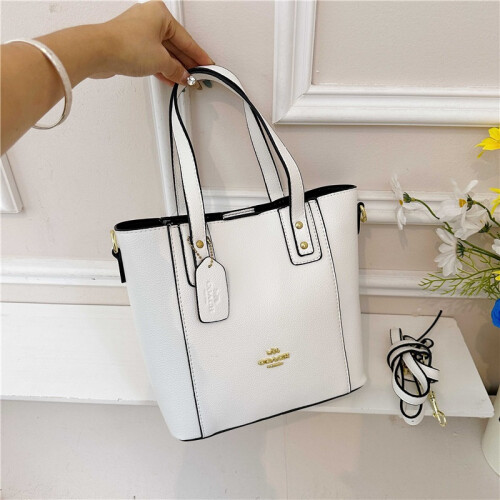 (White) Classic Printed Tote Simple Open Tote Bag
