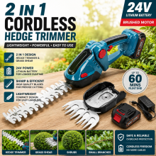 Elektrische Heckenschere 2-in-1, Kabellos, für Busch und Astschneiden, kompatibel mit 18V Makita Akkus