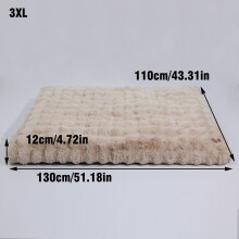 Hondenbed, ultra-zacht pluche met dikke schuimbasis, Kaki, 3XL