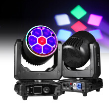 2er-Set Bee Eye Beam Wash Halo Effect LED Moving Head, 300W RGBW 4in1, DJ Bühnenbeleuchtung
