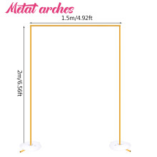 Trouwboog, 1.5x2M, goudkleurig metaal, decoratieve achtergrond voor ballonnen en bloemen