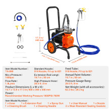 SucceBuy pulverizador de pintura sin aire con carrito, 900W, 1800psi, para hogar