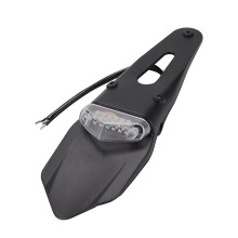 Universelles LED-Rücklicht, 12V Bremslicht mit Kennzeichenhalterung, für Enduro und Offroad-Motorräder, weiß