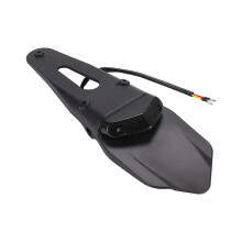 Universelles LED-Rücklicht, 12V Bremslicht mit Kennzeichenhalterung für Enduro und Offroad-Motorräder, schwarz