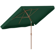 Outsunny sombrilla de terraza exterior, 300x200 cm, ajustable, color verde/crema