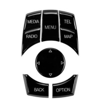 Car Console IDrive MAP-MEDIA Knob Button Cover Kit for X1 X5 X6 E-Series E60 E84 E70 E71 E72 E87 E90 E91 E92 E93 A
