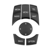 Car Console IDrive MAP-MEDIA Knob Button Cover Kit for X1 X5 X6 E-Series E60 E84 E70 E71 E72 E87 E90 E91 E92 E93 B