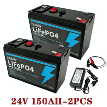 ONBUY Lithium-Ionen-Batterie, 24V, 150Ah, LiFePO4, für Power Wheels, Roller und Solarpanels