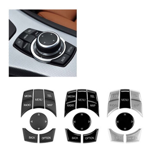 Car Console IDrive MAP-MEDIA Knob Button Cover Kit for  X1 X5 X6 E-Series E60 E84 E70 E71 E72 E87 E90 E91 E92 E93 A