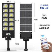 Farola de seguridad LED con sensor de movimiento, luces solares para jardín y patio