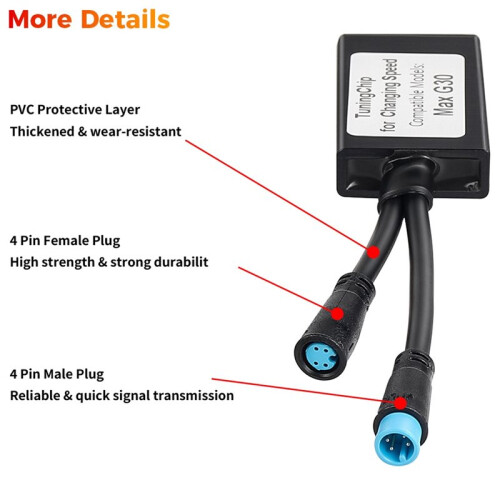 Speed Limiter Unlock Cable Decoder for  MAX G30 Electric Scooter, Plug and  Speed  to 37km/H Tuning Chip 2