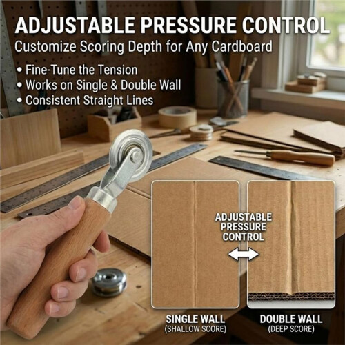 Pack of 3 Box Resizer Tool Kit, Cardboard Scoring Tool with Wood Handle for Cardboard Box Resizing, Bookbinding 1