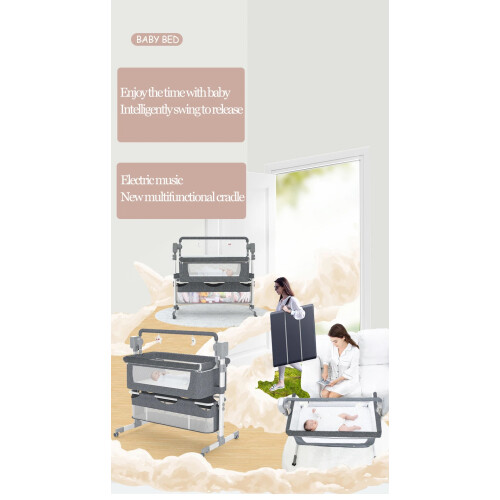 Babybed, opvouwbaar, khaki 2