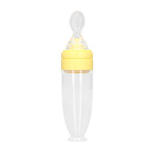 Silikon Babyflaschenlöffel Gelb mit Saugnapf