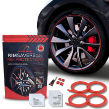 Rimsavers Red Alloy Wheel Protectors - for Flat Edge Rims