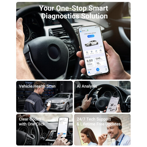 XTOOL AD20 Pro OBD2 Scanner Bluetooth, Full System Car Diagnostic Tool with AI Analysis, Wireless OBD Reader & Fault Code Reader, Oil Reset, Performan 1