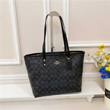 (Black presbyopia) Classic old flower tote bag, open commuter shoulder bag