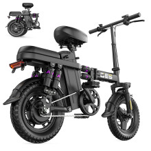 LIZIFLY GE5 14'' Folding Electric Bicycle, 250W Motor, 48V15AH Full Suspension