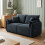 Modern 2-Seater Deep Blue Chenille Sofa with 4 Decor Cushions 1