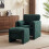 Modern Green Chenille Accent Armchair with Matching Footstool 1