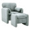 Modern Grey Chenille Accent Armchair with Matching Footstool 3