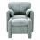 Modern Grey Chenille Accent Armchair with Matching Footstool 4