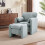Modern Grey Chenille Accent Armchair with Matching Footstool 1