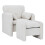 Modern White Chenille Accent Armchair with Matching Footstool 3