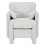 Modern White Chenille Accent Armchair with Matching Footstool 4