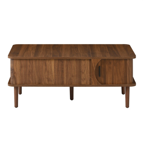 Walnut Coffee Table with Vertical Fluting&Lift-Top 2