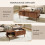 Walnut Coffee Table with Vertical Fluting&Lift-Top 4