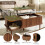 Walnut Coffee Table with Vertical Fluting&Lift-Top 5