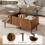 Walnut Coffee Table with Vertical Fluting&Lift-Top 6