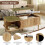 Natural Coffee Table - Vertical Grooves & Lift-Top 5